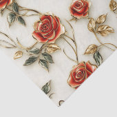 Elegante Red Gold Vintage Rose Seidenpapier (Detail)