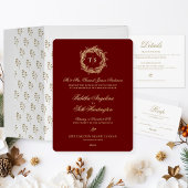 Elegante Red Gold Wedding Folieneinladung