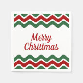 Elegante Red Green Stripes Weihnachten Serviette (Vorderseite)