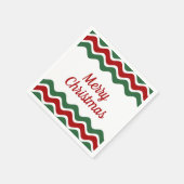 Elegante Red Green Stripes Weihnachten Serviette (Ecke)