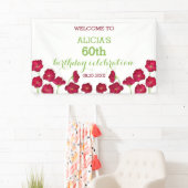 Elegante Red Growing Wildblume Geburtstagsparty Banner (Insitu)