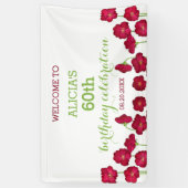 Elegante Red Growing Wildblume Geburtstagsparty Banner (Vertikal)