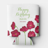 Elegante Red Growing Wildblume Geburtstagsparty Dosenkühler (Rückseite)