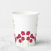Elegante Red Growing Wildblume Geburtstagsparty Pappbecher (Links)