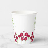 Elegante Red Growing Wildblume Geburtstagsparty Pappbecher (Rechts)