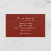 Elegante Red Hair Salon Business Card Visitenkarte (Rückseite)