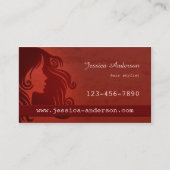 Elegante Red Hair Salon Business Card Visitenkarte (Vorderseite)