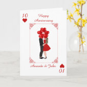 Elegante Red Happy Anniversary Personalisiert Card Karte (Gelbe Blume)