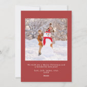 Elegante Red Happy Holidays Fotokarte Weihnachten (Rückseite)