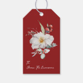 Elegante Red Holiday-Geschenketiketten Geschenkanhänger (Vorderseite)