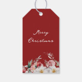 Elegante Red Holiday-Geschenketiketten Geschenkanhänger (Rückseite)