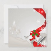 Elegante Red Loop Silver Bells Weihnachten Einladung (Rückseite)