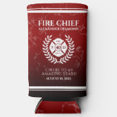 Elegante Red Marble Firefighter Rentirement Selters Dosenkühler (Vorderseite)