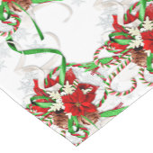 Elegante Red Poinsettia Candy Canes and Snowflakes Kurzer Tischläufer (Ecke)