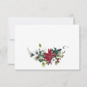 Elegante Red Poinsettia Wasserfarbene Pine Fur Hoc RSVP Karte (Rückseite)