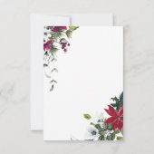 Elegante Red Poinsettia Wasserfarbene Pine Fur Hoc RSVP Karte (Rückseite)