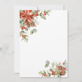 Elegante Red Poinsettia Watercolor COUPLE SHOWER Einladung (Rückseite)