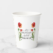 Elegante Red Poppy Brautparty Paper Cups Pappbecher (Rückseite)