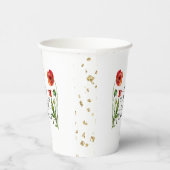 Elegante Red Poppy Brautparty Paper Cups Pappbecher (Rechts)