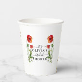 Elegante Red Poppy Brautparty Paper Cups Pappbecher (Vorderseite)