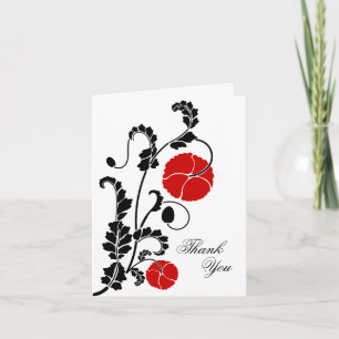 Elegante Red Poppy Dankeschön Note Card Dankeskarte