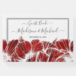 Elegante Red Poppy Floral Wedding Gästebuch