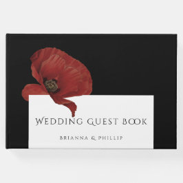 Elegante Red Poppy Floral Wedding Gästebuch