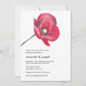 Elegante Red Poppy Hochzeit Sichern Sie die Datums Einladung (Vorderseite)