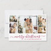 Elegante Red Script Collage Weihnachtskarte Einladung (Vorderseite)