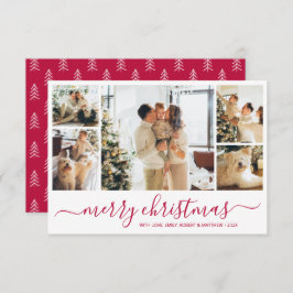 Elegante Red Script Collage Weihnachtskarte Einladung