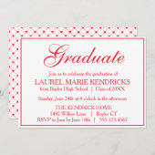 Elegante Red Script Graduation Party Einladung (Vorne/Hinten)