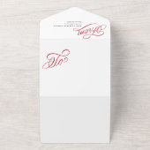 Elegante Red Script Happy Holiday Foto Card All In One Einladung (Außenbereich)