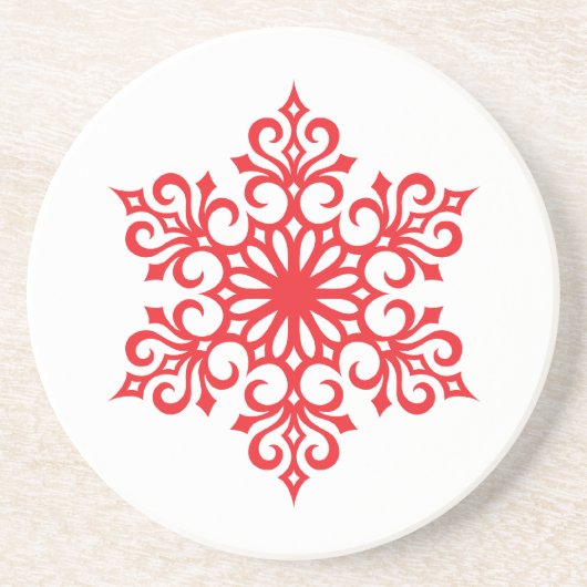 Elegante Red Snowflake Untersetzer (Vorne)