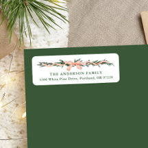 Elegante Red Striped Bow Weihnachtszeit-Rücksendea