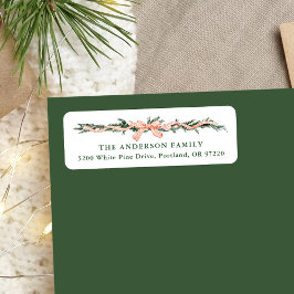 Elegante Red Striped Bow Weihnachtszeit-Rücksendea