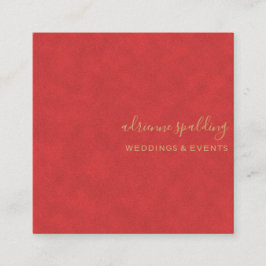 Elegante Red Suede Leather Texture Beruflich Quadratische Visitenkarte