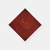 Elegante Red Texture Gold Land Rustikale Weihnacht Serviette (Ecke)