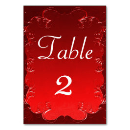 Elegante Red Wedding ReceptionTable Tischnummer