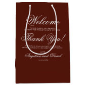 Elegante Red Wedding Welcome Mittlere Geschenktüte (Vorderseite)