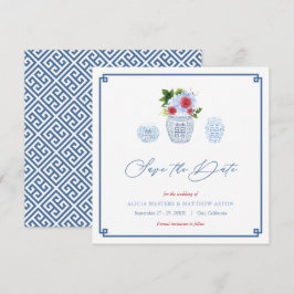 Elegante Red White Blue Holiday Weekend Wedding Save The Date