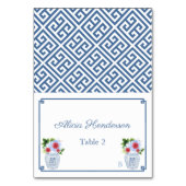 Elegante Red White Blue Wedding Platzkarte Tischnummer (Vorderseite)