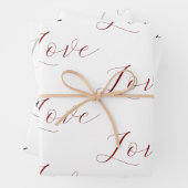 Elegante Red White Liebe Wedding Geschenkpapier Set (Beispiel)
