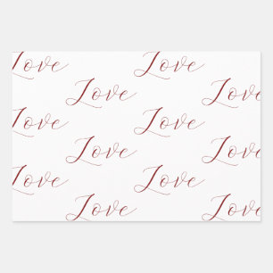 Elegante Red White Liebe Wedding Geschenkpapier Set