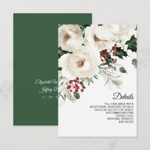 Elegante Red White Winter Christmas Begleitkarte