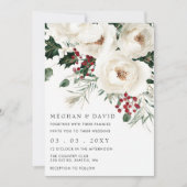 Elegante Red White Winter Christmas Einladung (Vorderseite)