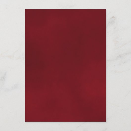 Elegante Reflektion der Rote Rose bei Hochzeiten D Begleitkarte (Rückseite)