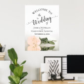 Elegante Reflektion peach Rose Chic Wedding Willko Poster (Heimbüro)