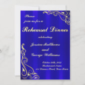 Elegante Regal Golden Royal Probe Abendessen Einladung (Vorderseite)