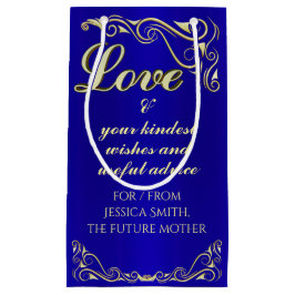 Elegante Regal Golden und Royal Blue Baby Dusche Kleine Geschenktüte