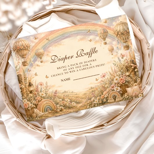 Elegante Regenbogen-Boho-Windel-Raffle Begleitkarte